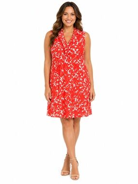 Jessica Howard Ruffle V-Neck Sheath Dress
